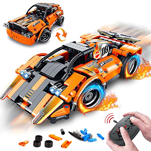 VATOS STEM Building Toys for Kids - 2-in-1 Tech Remote Control Car Building Kits | RC Racing Cars Building Bricks & Construction Vehicle Engineering Kits Toys for Boys Girls Aged 6 7 8 9 10 11 12+