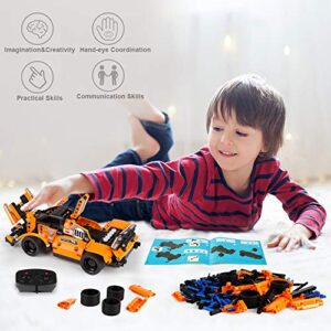 VATOS STEM Building Toys for Kids - 2-in-1 Tech Remote Control Car Building Kits | RC Racing Cars Building Bricks & Construction Vehicle Engineering Kits Toys for Boys Girls Aged 6 7 8 9 10 11 12+