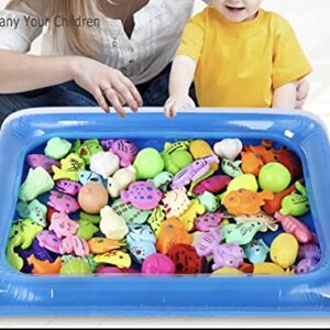 Carevon Magnetic Fishing Toys for Kids Ages 4-8, Fishing Game Pool Toys for Kiddie Pool 3-4 Yeas, 40pcs Floating Bath Fishing Toys for Bathtub Fun