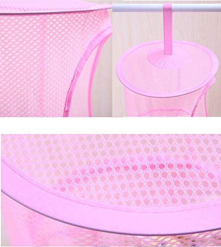 ChezMax Hanging Mesh Storage Organizer Foldable Space Saver Bags Toy Storage Basket for Kids Room Bathroom Wardrobe Wall Balcony 3 Compartments, 2 Pack