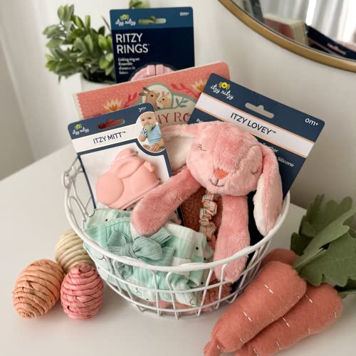 Itzy Ritzy - Itzy Lovey Including Teether, Textured Ribbons & Dangle Arms; Features Crinkle Sound, Sherpa Fabric and Minky Plush; Bunny