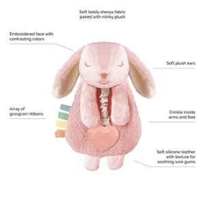 Itzy Ritzy - Itzy Lovey Including Teether, Textured Ribbons & Dangle Arms; Features Crinkle Sound, Sherpa Fabric and Minky Plush; Bunny