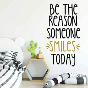 Inspirational Wall Decor Quotes for Boy Girl Room–Be The Reason Someone Smiles Today– Decor for Living Room Bedroom Classroom Playroom Nursery Girls Boys Room Wall Decals Decorations