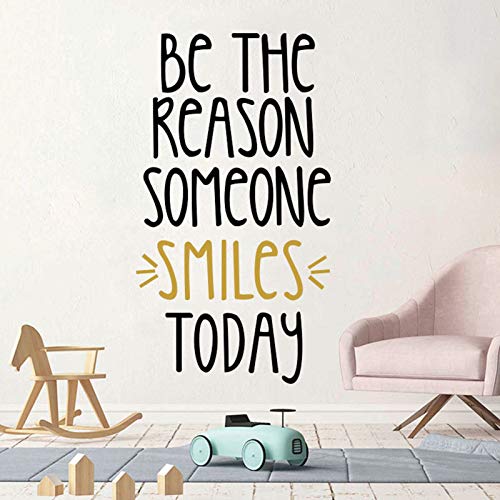 Inspirational Wall Decor Quotes for Boy Girl Room–Be The Reason Someone Smiles Today– Decor for Living Room Bedroom Classroom Playroom Nursery Girls Boys Room Wall Decals Decorations