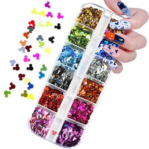 holographic nail glitter sequins nail art supplies 12 colors designer 3d nail glitter flakes for nails decoration shiny nail sparkle glitter designs acrylic manicure tips charms accessories