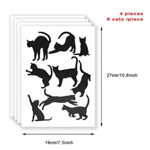 Black Cat Wall Stickers for Kids Cat Wall Decals Bedroom Cat Vinyl Sticker Wall Art Stickers 36PCSby Baryuefull