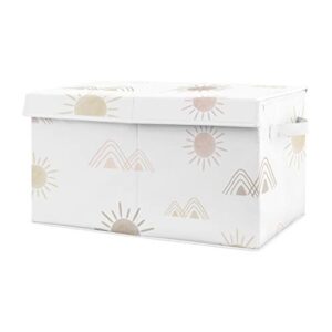 sweet jojo designs boho desert sun girl small fabric toy bin storage box chest for baby nursery or kids room - blush pink mauve gold taupe bohemian watercolor mountains southwest nature outdoors