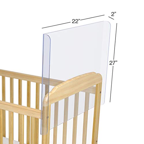 Foundations CareShield 2-Sided Crib Divider for SafetyCraft and Serenity Fixed-Side Cribs, Clear Plexiglass Protective Barrier System, Includes 2 End Panels