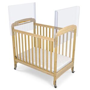 Foundations CareShield 2-Sided Crib Divider for SafetyCraft and Serenity Fixed-Side Cribs, Clear Plexiglass Protective Barrier System, Includes 2 End Panels