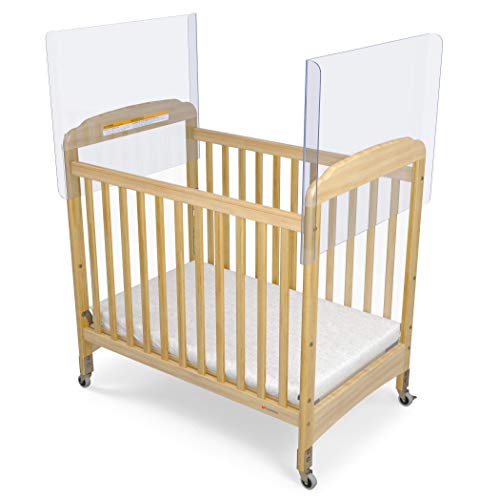 Foundations CareShield 2-Sided Crib Divider for SafetyCraft and Serenity Fixed-Side Cribs, Clear Plexiglass Protective Barrier System, Includes 2 End Panels