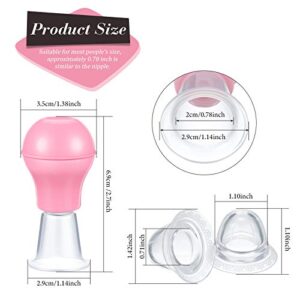 4 Pieces Nipple Sucker Nipple Corrector Nipple Puller Women Breastfeeding Flat Inverted Nipple, Aspirator Nipples Retraction Nipples Silicone Cups for Mommy Girl (Pink)