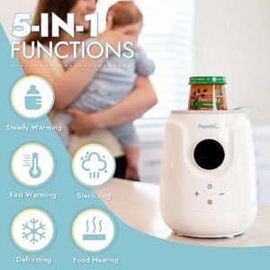 Papablic 5-in-1 Ultra-Fast Baby Bottle Warmer for Breastmilk and Formula, with Digital Timer and Automatic Shut-Off