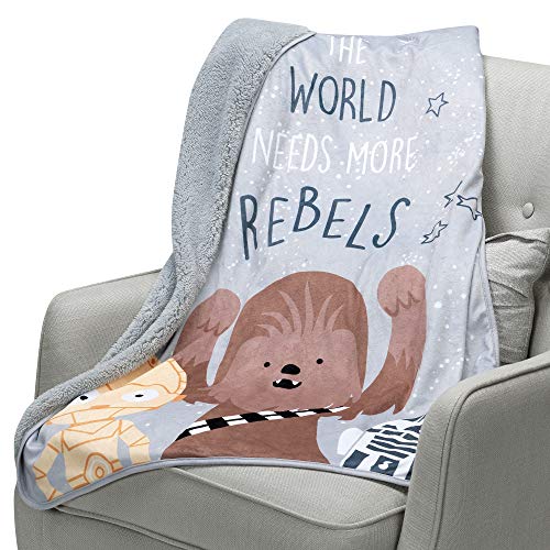 Lambs & Ivy Star Wars Rebels R2D2/C-3PO/Chewbacca Soft Sherpa Baby Blanket