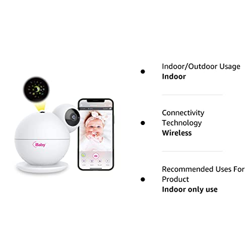 iBaby M8 2K Smart Baby Monitor, 355° Pan 110° Tilt and 2-Way Talk, Video Baby Monitor with Crying and Motion Alerts, Moonlight Projector, Temperature/Humidity Alerts, for iOS/Android