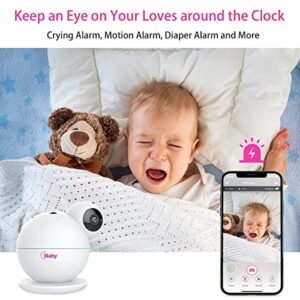 iBaby M8 2K Smart Baby Monitor, 355° Pan 110° Tilt and 2-Way Talk, Video Baby Monitor with Crying and Motion Alerts, Moonlight Projector, Temperature/Humidity Alerts, for iOS/Android