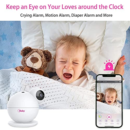 iBaby M8 2K Smart Baby Monitor, 355° Pan 110° Tilt and 2-Way Talk, Video Baby Monitor with Crying and Motion Alerts, Moonlight Projector, Temperature/Humidity Alerts, for iOS/Android