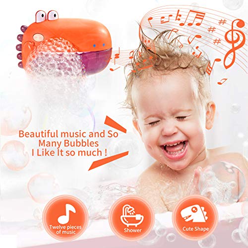 LARAH Bath Toy for Bubble Bath for The Bathtub,1000+ Bubbles Per Minute,Plays 12 Children’s Songs – Baby, Kids Bath Toys Makes Great Gifts for Toddlers Ages 1 2 3 4 5 6 Years Girl Boy (Orange)