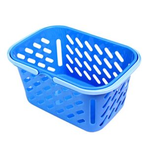 jojofuny shopping basket plastic grocery basket with handle play toy storage tool for kids (random color)