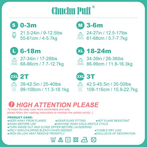 Chuchu Puff Baby Sleeping Bag, Autumn and Winter, Detachable Long Sleeves 2.5 Tog Inverted Zipper Warm Wearable Blanket Super Soft Breathable Cotton Baby Sleep Bag fit Infants and Toddler, 6-18 Months