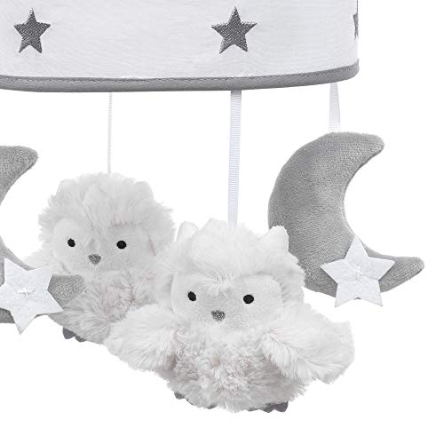 Lambs & Ivy Luna Gray/White Owls and Moons Musical Baby Crib Mobile, 1 Count (Pack of 1)