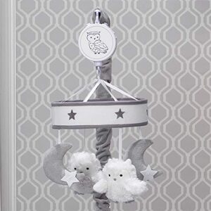 Lambs & Ivy Luna Gray/White Owls and Moons Musical Baby Crib Mobile, 1 Count (Pack of 1)