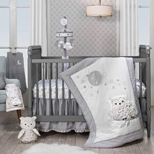 Lambs & Ivy Luna Gray/White Owls and Moons Musical Baby Crib Mobile, 1 Count (Pack of 1)