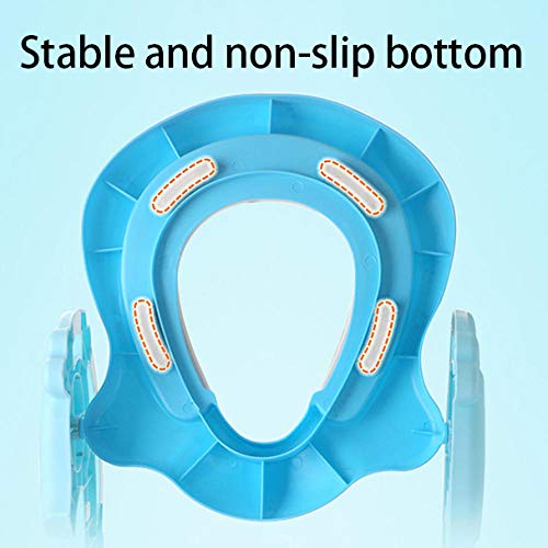 Yellow Ladder Step Potty Seahorse Pattern Adjustable Seat Step Stool with Step Stool,up to 50kg,Toilet Seat with Stairs for Children Travel & Home WC Use