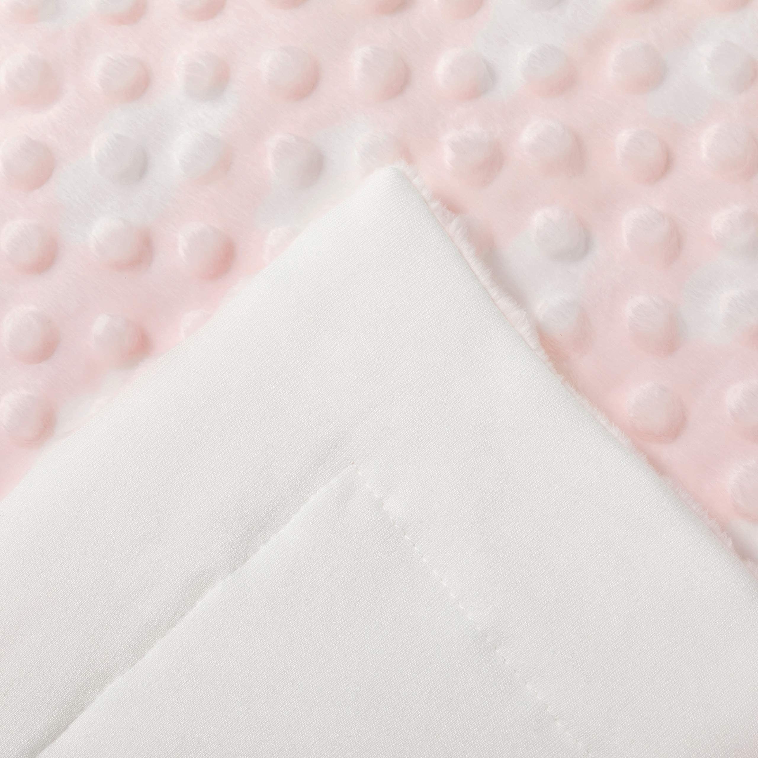 Plush Embossed Raised Dot Baby Blanket for Boys and Girls, Soft Velbo Mink Dotted Double Layer Receiving Blanket Bamboo Fabric Backing for Newborn Premium Quality Blanket, Pink 50" x 60