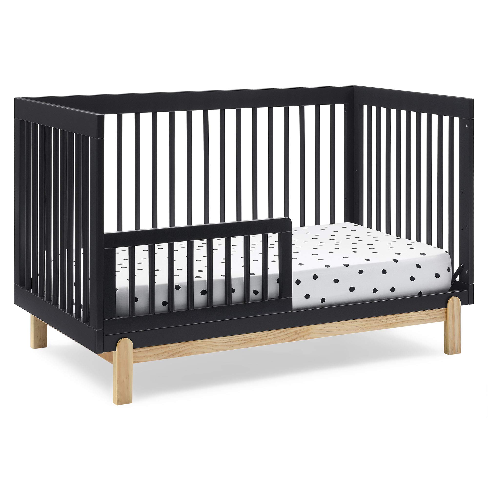 Delta Children Poppy 4-in-1 Convertible Crib, Greenguard Gold Certified, Midnight Grey/Natural