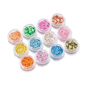 12 Bottles/Pack Flower Animal Fruit Resin Filling Glitter Soft Clay for DIY Epoxy Resin Mold Decor Nail Art Jewelry Making Tools (Animal)