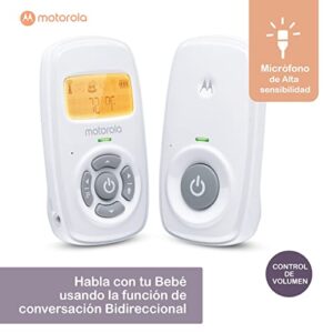 Motorola MBP24 Audio Baby Monitor with Room Temperature Display, High Sensitivity Microphone and Two-Way Talk, White