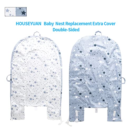 HOUSEYUAN Infant Baby Lounger Replaceable Cover co-Sleeping Newborn Baby Nest Backup Cover Breathable Machine Washable (Blue Star)