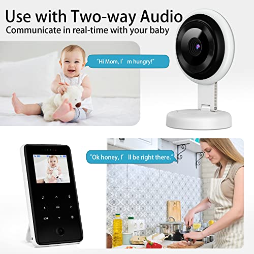 2021 Newest Video Baby Monitor with Camera, Long Range 960ft, Touch Control,Audio and Night Light, Wireless Baby Monitor, Auto Night Vision, Two-Way Talk, VOX Mode