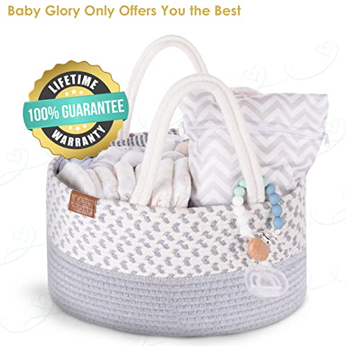 Baby Glory Unisex Diaper Caddy, Diaper Caddy Organizer, Baby Diaper Caddy for Baby Boy with Free Diaper Wet Dry Bag, Greeting Card and Ribbon