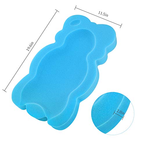 KECUCO Baby Bath Cushion Infant Bath Sponge Bath Mat, Baby Bath Pad Bath Sponge for Toddler Infant Newborn (Blue-Style4)