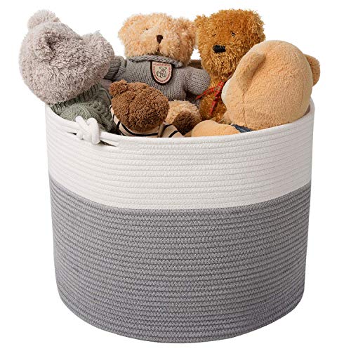 Goodpick Large Grey Cotton Rope Basket (Set of 2)