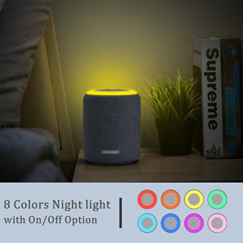 BUFFBEE White Noise Sound Machine for Sleeping with 17 Soothing Sounds, 8 Color Night Light, Memory Function, Fabric Design - Noise Maker for Home, Office, Kids and Adults