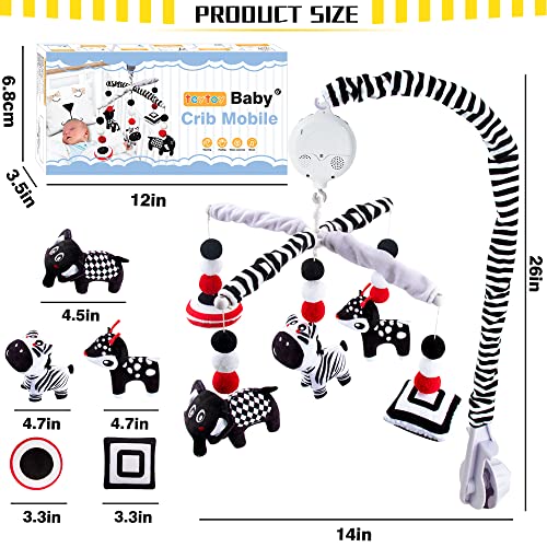 teytoy My First Baby Crib Mobile, Black and White Baby Mobile for Crib, High Contrast Mobile Toy for Newborn Infants Boys and Girls