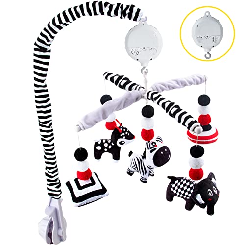 teytoy My First Baby Crib Mobile, Black and White Baby Mobile for Crib, High Contrast Mobile Toy for Newborn Infants Boys and Girls