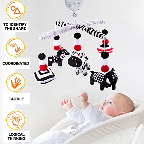 teytoy My First Baby Crib Mobile, Black and White Baby Mobile for Crib, High Contrast Mobile Toy for Newborn Infants Boys and Girls