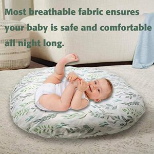 Newborn Lounger Cover Removable Cover Ultra Soft Comfortable Lounger Slipcover Removable Cover for Infant Lounger Pillow (Leaf)