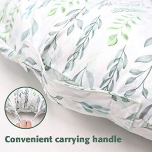 Newborn Lounger Cover Removable Cover Ultra Soft Comfortable Lounger Slipcover Removable Cover for Infant Lounger Pillow (Leaf)