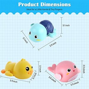 Bath Toys, 4 Pack Baby Bath Toys for Toddlers 1-3, Floating Wind-up Toys Swimming Pool Games Water Play Set Xmas Gift for Bathtub Shower Beach Infant Toddlers Kids Boys Girls Age 1 2 3 4 5 6 Years