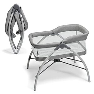 the first years first dreams folding baby bassinet - portable crib for travel - bassinet bedside sleeper for baby - white