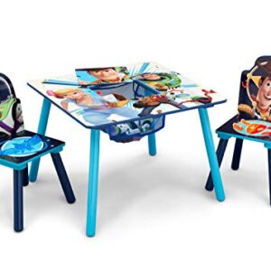 Delta Children Kids Table and Chair Set with Storage (2 Chairs Included) Plus Design and Store 6-Bin Toy Storage Organizer - Arts & Crafts, Homeschooling, Homework & More, Disney/Pixar Toy Story 4