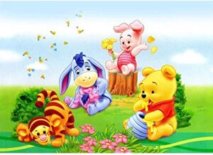 infant bear baby shower backdrop 7x5 floral spring bear background 1st birthday for kids vinyl pooh and his friend backgrounds for party decor