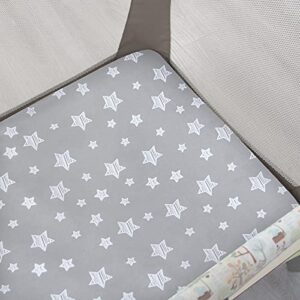 Pack and Play Sheets, 2 Mini Crib Stretchy n Playard Fitted Sheet, Compatible with Graco Play, Soft Breathable Material, Stars & Bunny