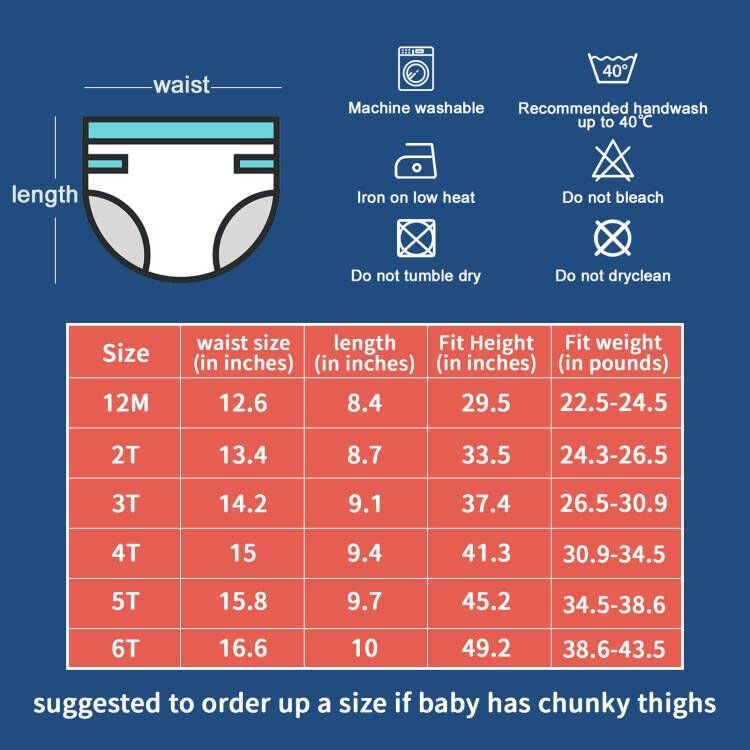 MooMoo Baby 8 Packs Potty Training Pants Cotton Absorbent Training Underwear for Toddler Baby Boy 3T