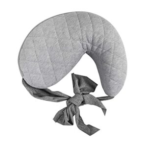 boppy anywhere support nursing pillow, soft gray heathered with stretch belt that stores small, breastfeeding and bottle-feeding support at home and for travel, plus sized to petite, machine washable