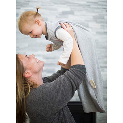 Back Zip Bag - Back Zipping Toddler Sleep Sack, Difficult for Your Child to Remove (Inescapable), Super Soft, Lightweight, Stretchy, Wearable Blanket for Toddlers (Moonlight Grey, 2T-3T)